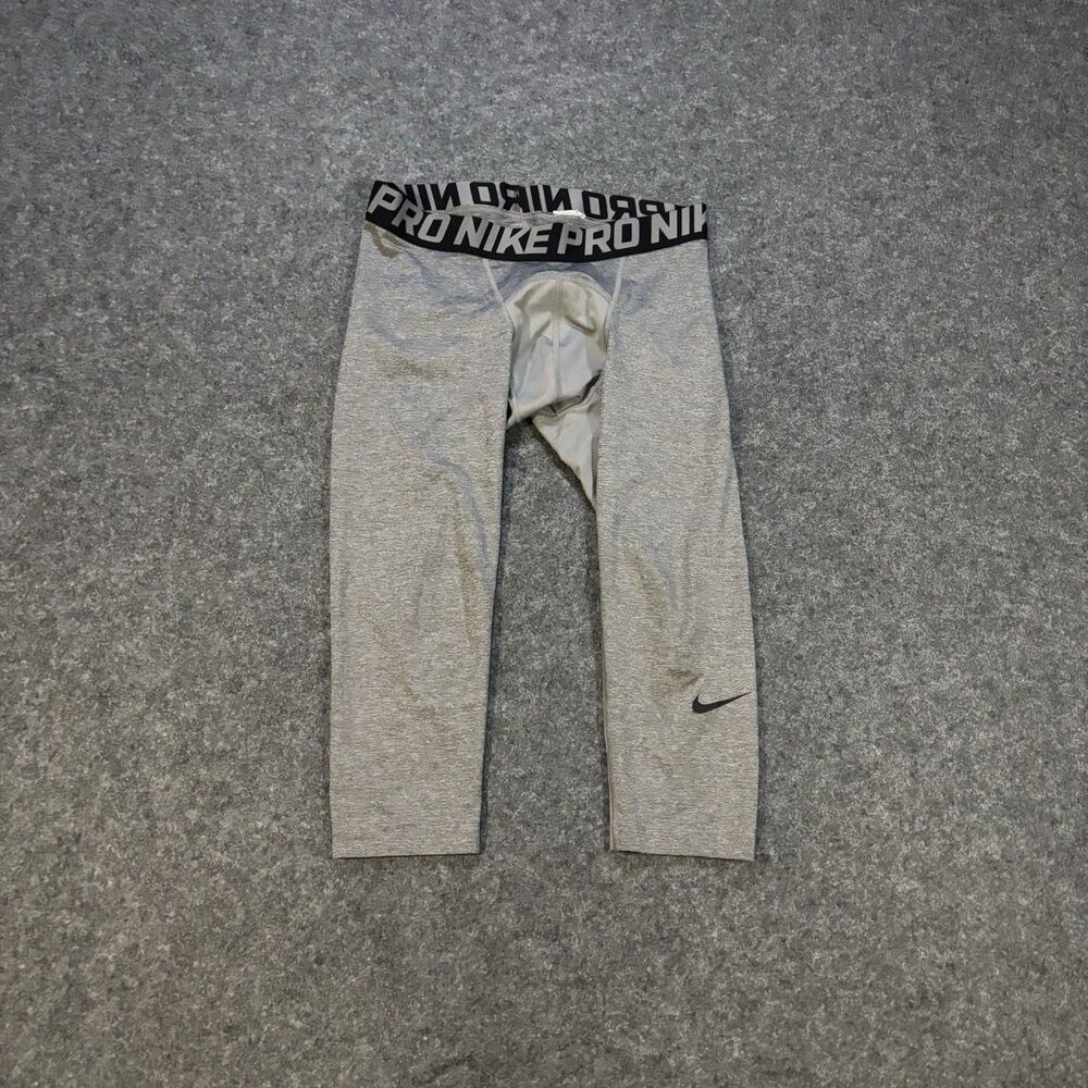 Nike Pro Dri-FIT Tights Mens Size Medium 3/4 Gray Capri